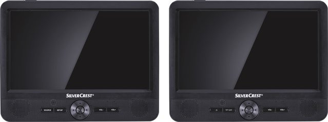 SILVERCREST Tragbarer DVD-Player SPDP 18 A1 mit 2 Bildschirmen in Schwarz - Bild 1