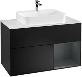 V&B Waschtischunterschrank Finion 100 in Blau lackiert, B/T/H: 100 x 50,1 x 50,1 cm - Bild 1