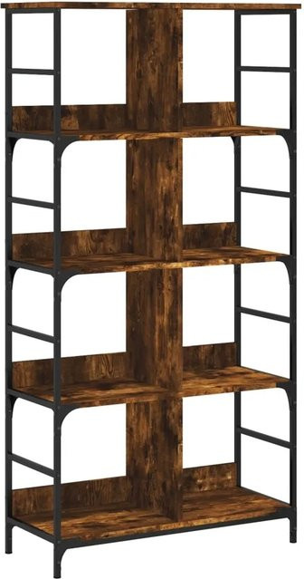 vidaXL Bücherregal im Industrial Design aus Holz und Metall, Farbe Braun, B/T/H: 78,5 x 33 x 153 cm - Bild 1