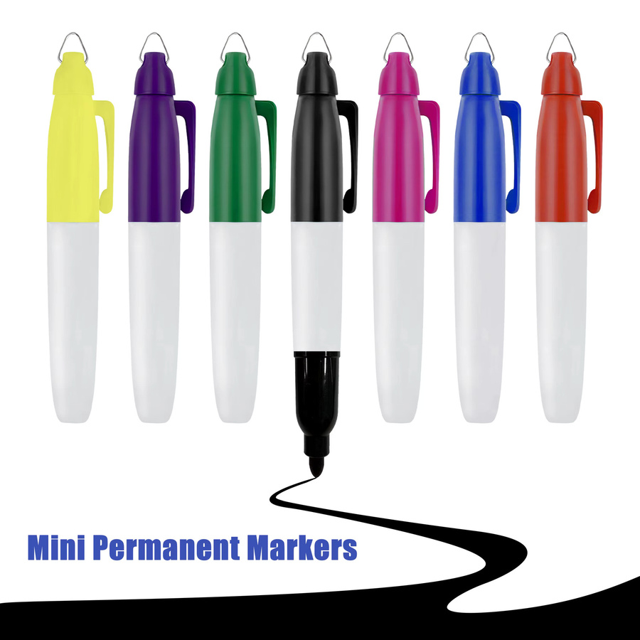 10er-Pack Mini-Permanentmarker mit feiner Spitze in Blau und Multicolour für Büro, Kunst und Outdoor - Bild 4