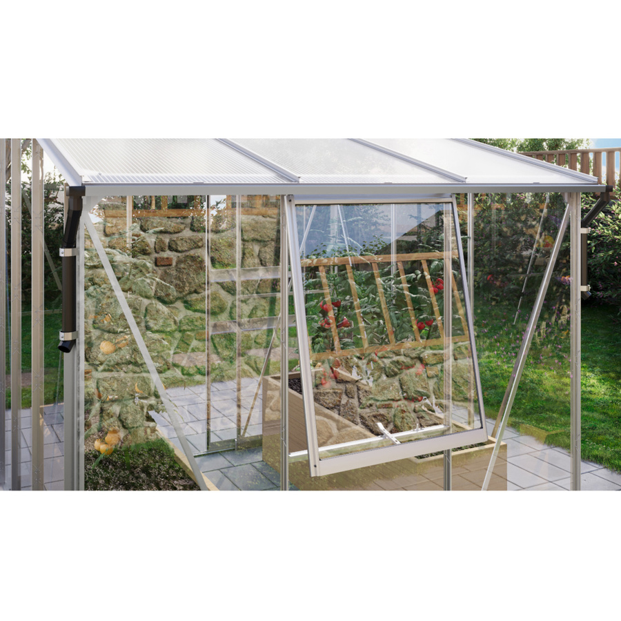 Vitavia Gewächshaus Palma 3250 mit Pultdach und Stahlfundamentrahmen aus eloxiertem Aluminium sowie Sicherheitsglas und Polycarbonat - Bild 3