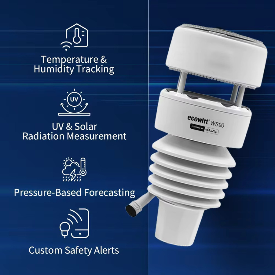 Ecowitt WS90 7-in-1 Wetterstation mit Shelly-Technologie in Weiß - Bild 5