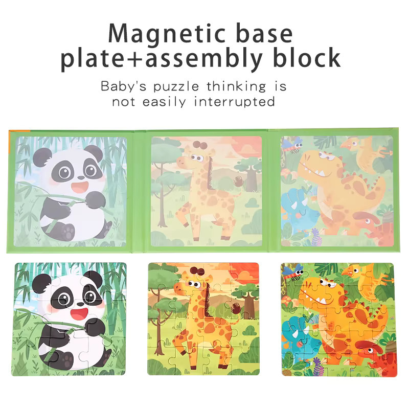 Datgo Magnetische Puzzles Tiere, Puzzle Buch, Holz, ab 3 Jahre - Bild 4