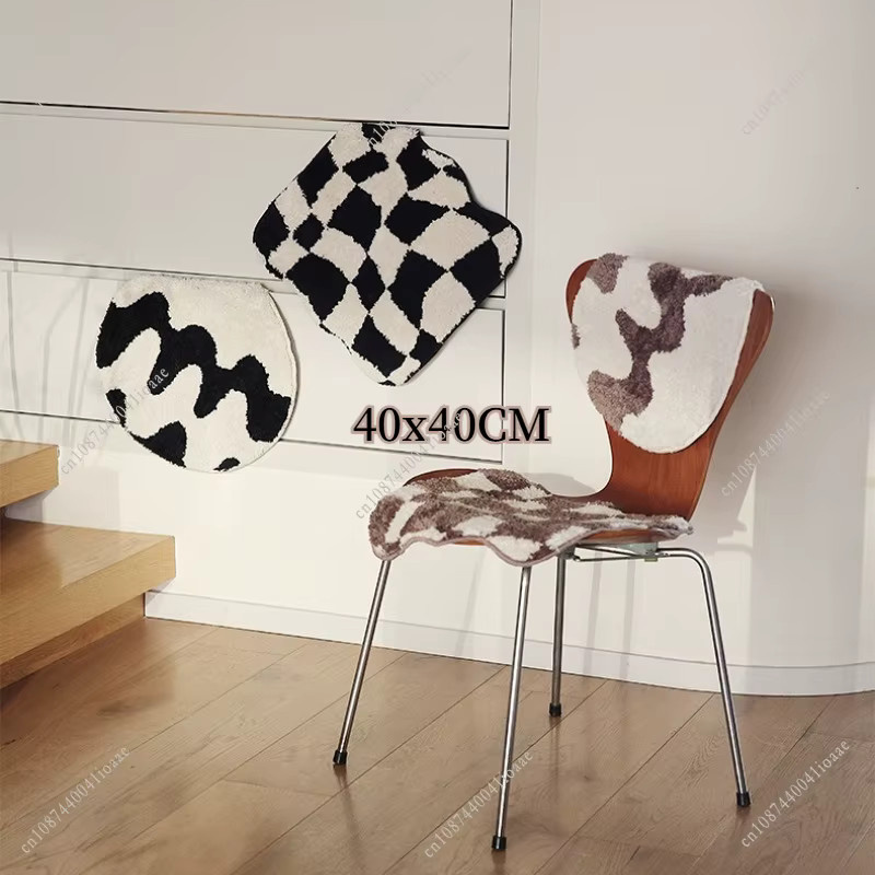 DHDH Kariertes Büro-Sitzkissen mit Mosaik-Design in Multicolour, B/T: 40 x 40 cm - Bild 3