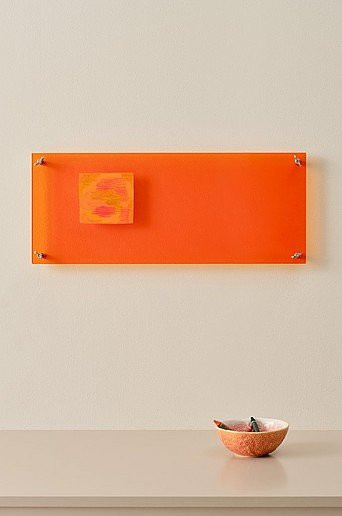 Jotex PERLA Wandregal aus Glas in Orange, Breite: 65 cm - Bild 1