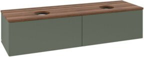 V&B Waschtischunterschrank Antao mit Beleuchtung in Grau-Grün lackiert, B/T: 160 x 50 cm - Bild 1