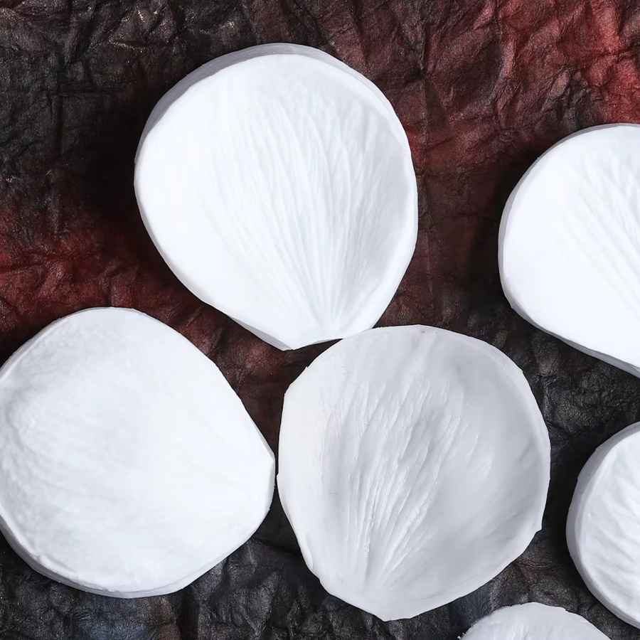 4er Set Pfirsichblüten Silikonformen für Fondant und Kuchendekoration in Weiß - Bild 3