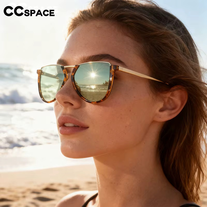 CCspace Sonnenbrille, Halbrand, Quadrat, Schwarz, Damen - Bild 1