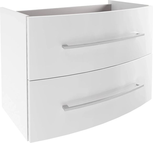 Fackelmann Waschtisch-Unterschrank Verona in Weiß Hochglanz mit 2 Schubladen, B/T/H: 79,4 x 57,5 x 45,5 cm - Bild 1