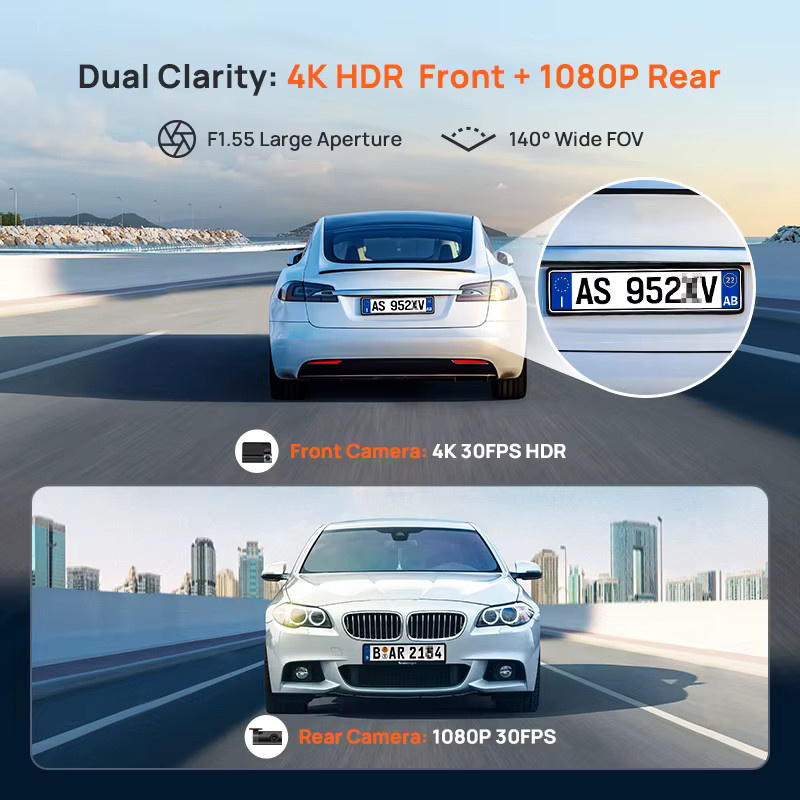 70mai A800SE Dash Cam 4K UHD mit GPS, WiFi und Sprachsteuerung in Schwarz - Bild 2