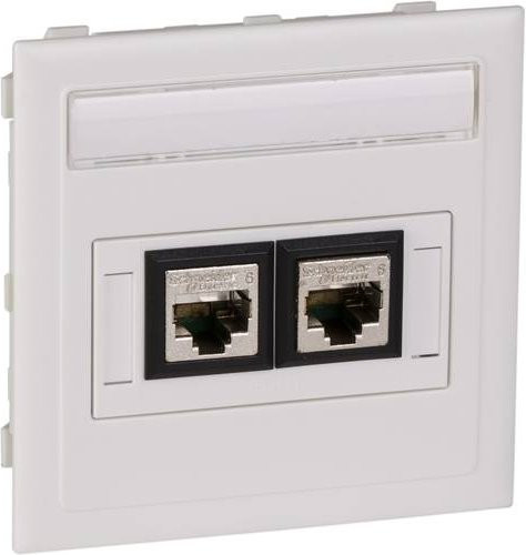 Schneider Electric Anschlusssatz 2XActassi 250 Cat6 STP flach in Weiß RAL9016 Typ CYB-DP - Bild 1