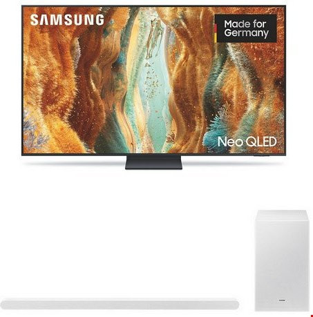 Samsung Neo QLED 4K UHD Smart TV GQ65QN73FAT 163 cm (65 Zoll) mit HW-S711GD Soundbar in Schwarz - Bild 1