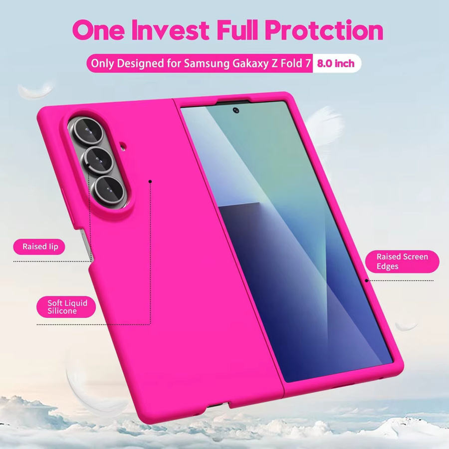 Magnetische Silikon Schutzhülle für Samsung Galaxy Z Fold 7 6 5 4 3 in Black oder Pink, ultradünnes Design mit Hautgefühl und Unterstützung für kabelloses Laden - Bild 2