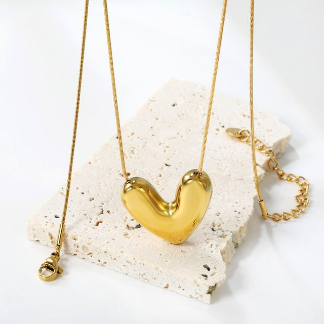 LUXUKISSKIDS Halskette mit Herz Anhänger, Edelstahl vergoldet, Gold, Kinder - Bild 1
