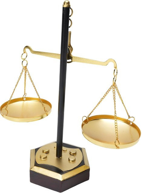 Dekorative antike Waage mit Gewichtsausgleich von mfySpace aus Metall in Beige und Gold - Bild 1