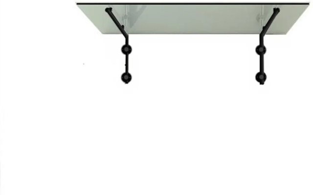 Glaszentrum Hagen Glasvordach aus Klarglas mit Halterungen in Schwarz, B: 180 cm, T: 90 cm - Bild 1