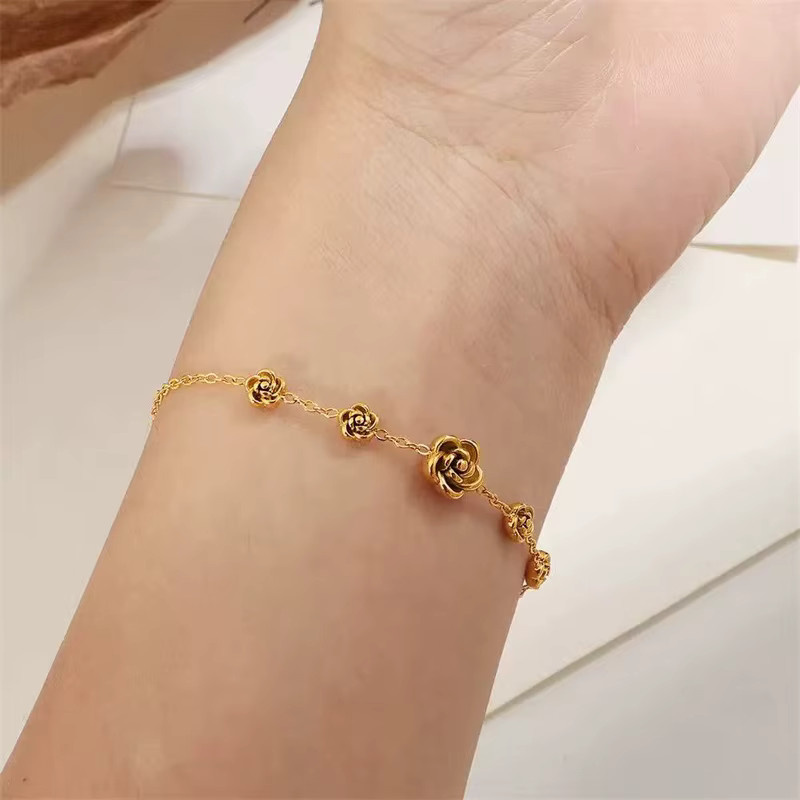 EILIECK Armband Edelstahl, Gold, Blumen Schmetterling Herz, Damen - Bild 1