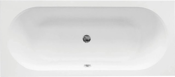Bad Land Badewanne VITAE Rechteck in Weiß mit Acrylschürze, Kopfstütze und Bambus Badewannenablage B/T: 180 x 80 cm