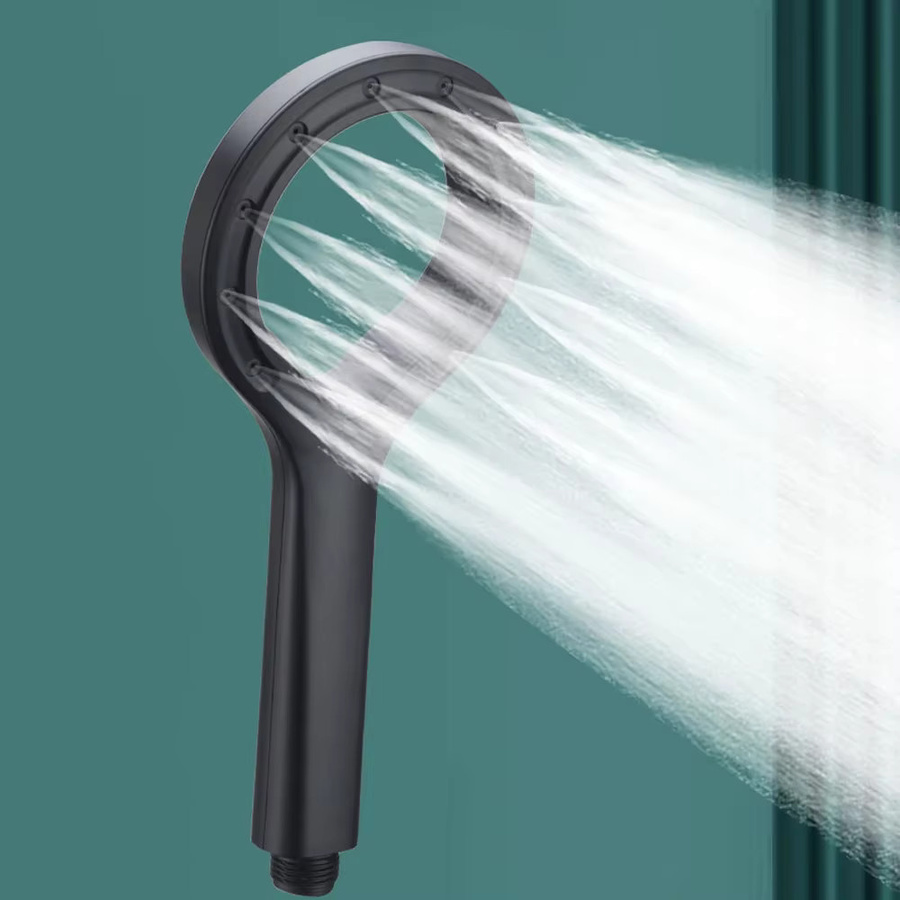 VILOYI Handheld Duschkopf Ringform Matt Schwarz Wassersparende Duschbrause mit Anti-Blocking Funktion aus ABS Kunststoff - Bild 3