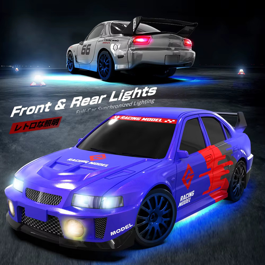 Fremego RC Drift Auto, 1:24, ferngesteuert, mit Farblicht, grau - Bild 1