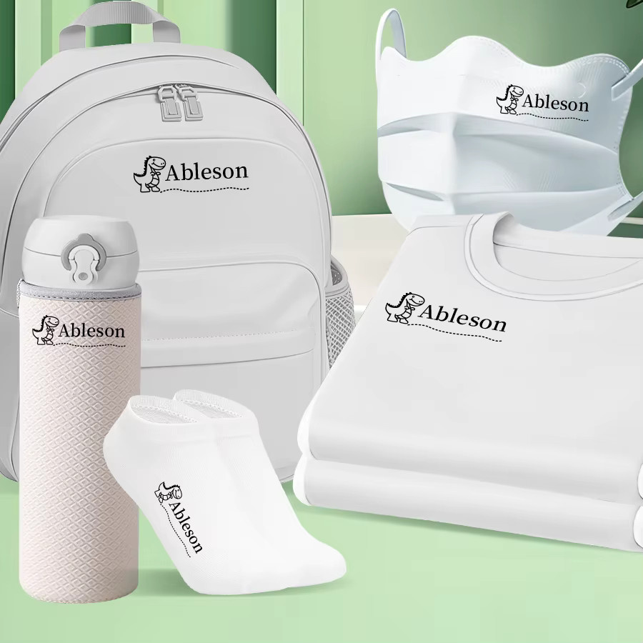 Personalisiertes Reise-Stempelset für Kinder mit wasserfester schwarzer Tinte für Rucksack, Lunchbox und Schulartikel - Bild 4