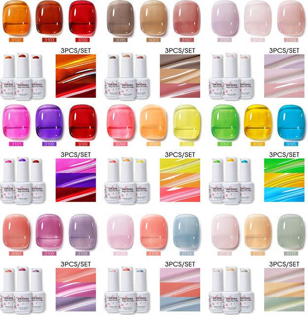 Clou Beaute Ice-Clear Jelly Nagellack Set, Hellrosa, Halbtransparent - Bild 1
