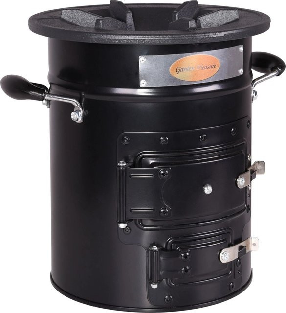 DELUKE Raketenofen LOTI aus Edelstahl in Schwarz für Dutch Oven und Grillpfanne, B/T/H: 29,5 x 26,5 x 26,5 cm - Bild 1