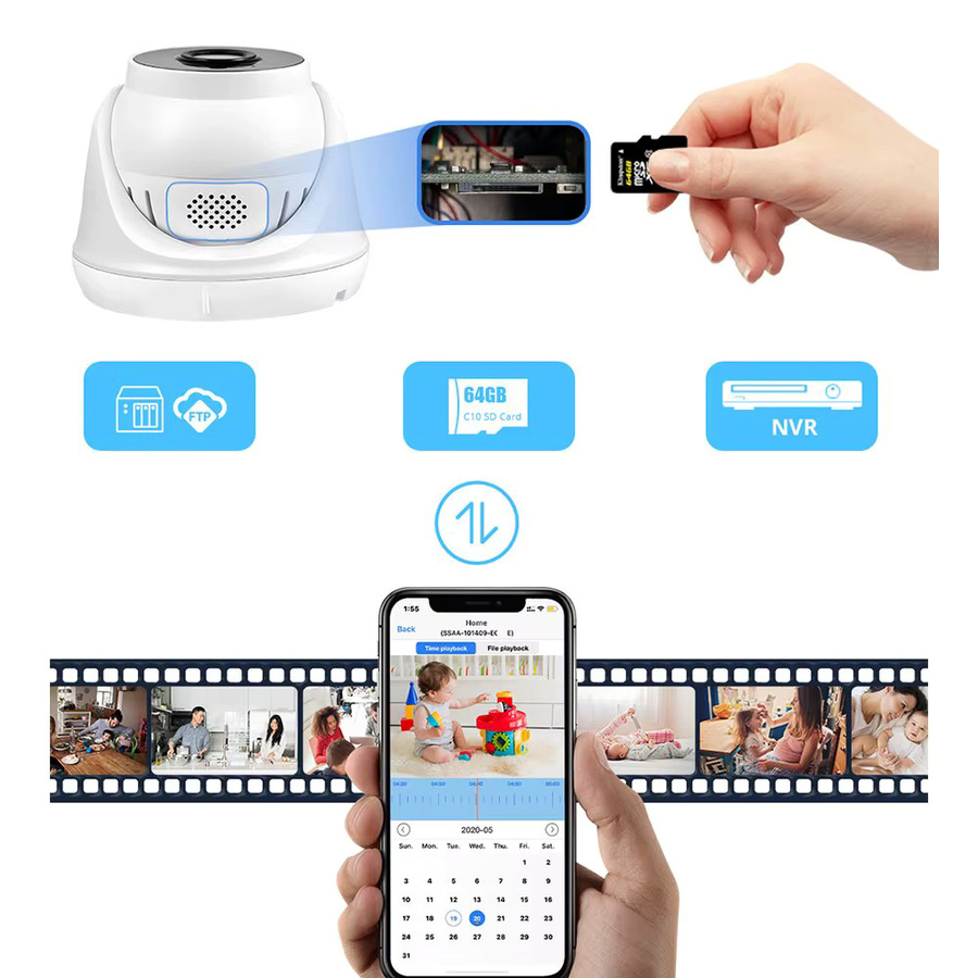 TPTEK IP Wifi Kamera für die Indoor Videoüberwachung mit 2,8mm Objektiv, Zwei-Wege-Audio und Sicherheitsschutz in Weiß - Bild 5