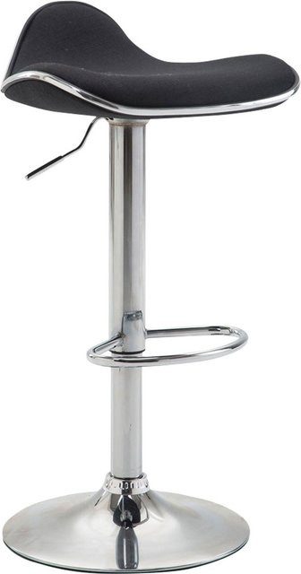 TPFLiving Barhocker Shangrila mit Chromoptik Metallgestell und Stoffbezug in Schwarz - Bild 1