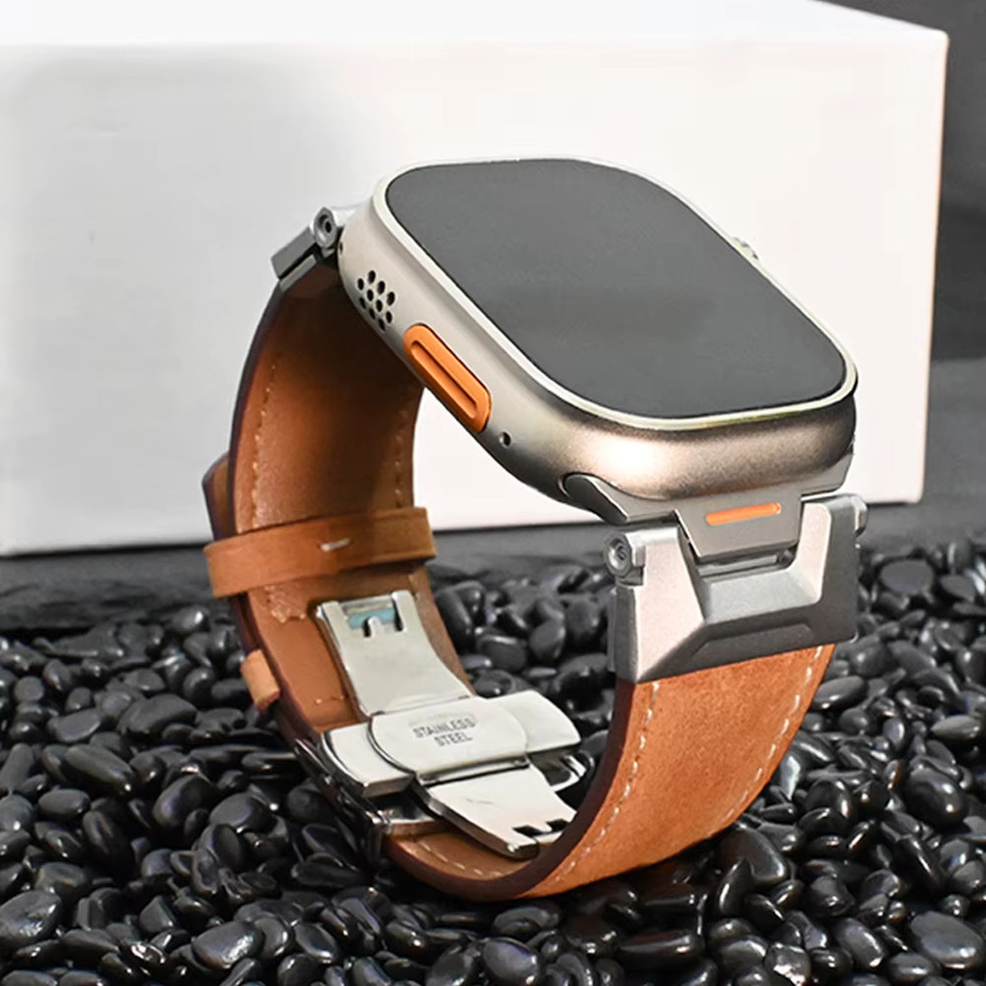 Uhrenarmband Leder, Schwarz, Unisex - Bild 2