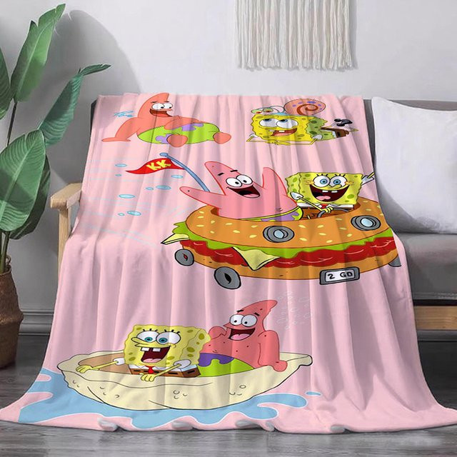 Potdemiel Spongebob Kuscheldecke Pink aus Polyester für Erwachsene - Bild 1