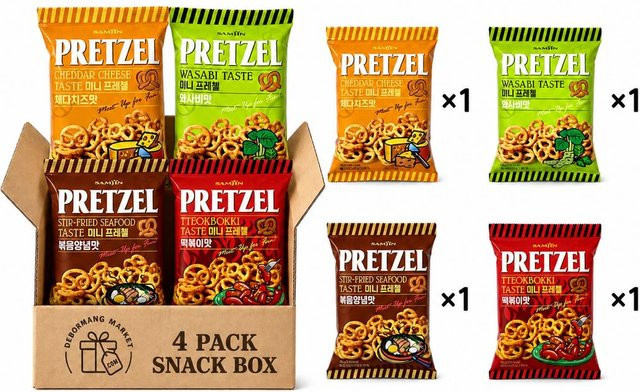 SAMJIN Mini-Brezelkekse 4 Sorten 4 x 70 g - Bild 1