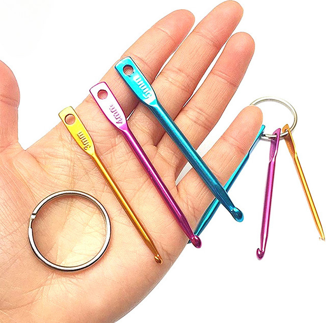 3er-Set Mini Aluminium Häkelnadeln in Mehrfarbig für DIY Handwerk und Stricken - Bild 1