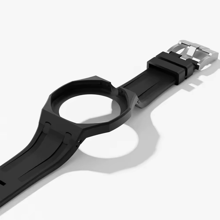 Swatch Uhrenarmband Silikon, Edelstahl, Schwarz, Unisex - Bild 4