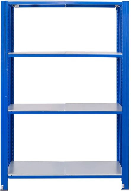 AR Shelving T Profile Steckregal Blau und Verzinkt mit 4 Böden, B/T/H: 250 x 120 x 50 cm - Bild 1
