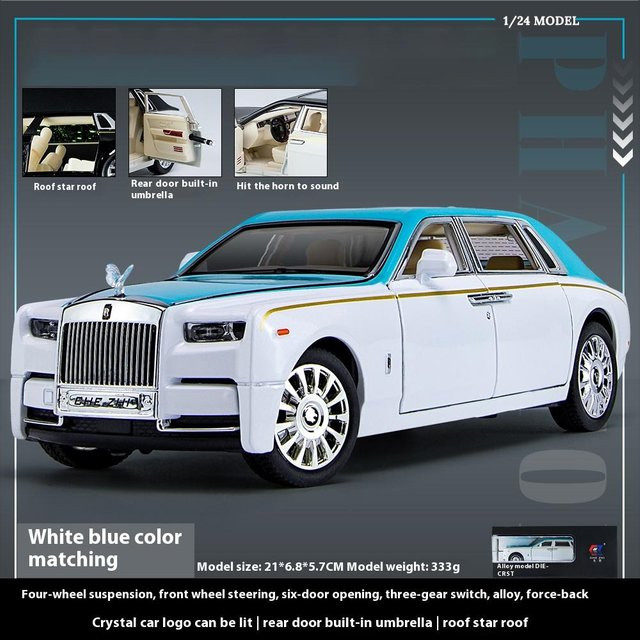 Linyi toy car Luxus-Geschäftsauto-Legierungsmodell, 1:24, mit Licht und Sound, ab 14 Jahren - Bild 1