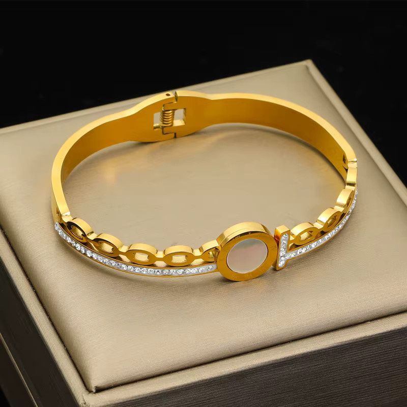 Eilieck Armreifen 316l Edelstahl, Goldfarbe, Damen - Bild 1