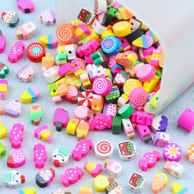 JHNBY Spacer Perlen Polymer Clay, Bunt, 10mm, Unisex - Bild 1