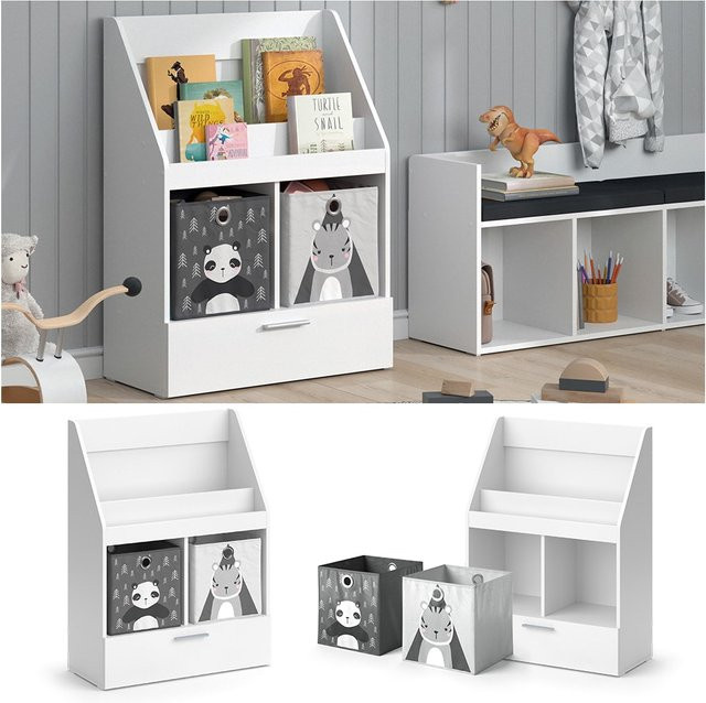 Vicco Kinderregal Luigi Bücherregal für das Kinderzimmer in Weiß B/H: 72 x 96 cm - Bild 1