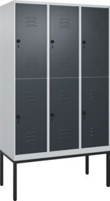 C+P Doppelstock-Spind Classic PLUS Gestell mit 3 Abteilen in Anthrazitgrau, B/T/H: 212 x 120 x 50 cm - Bild 1