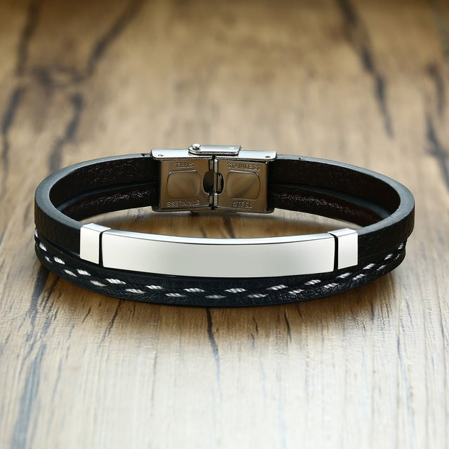 prjewel Armband Leder, Edelstahl, Unisex - Bild 1