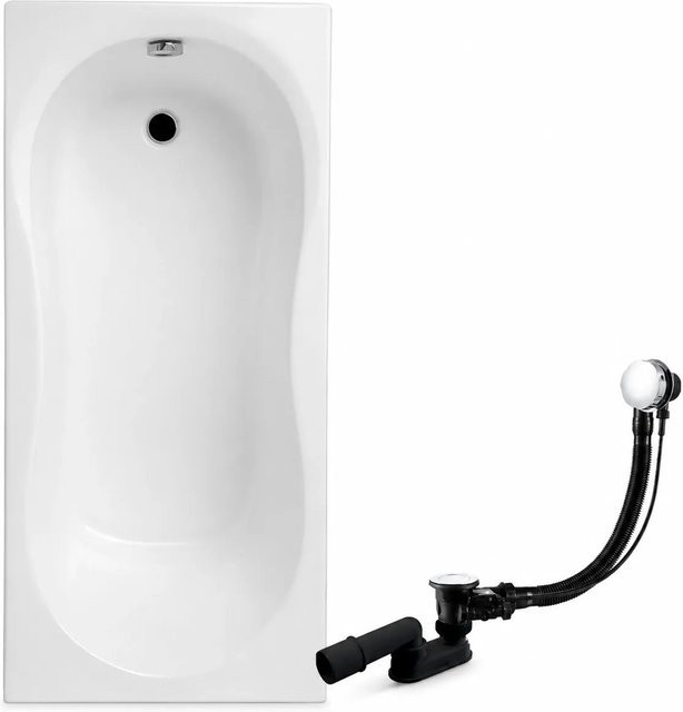 KOLMAN Badewanne Rechteck aus Acryl in Weiß inklusive Ablauf und Füßen, B/T: 170 x 70 cm - Bild 1