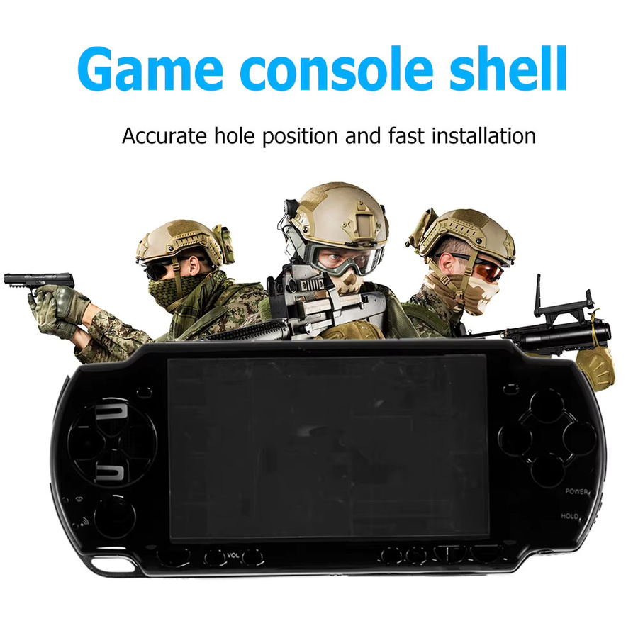 LAIMANEI Gehäuseabdeckung mit Tastensatz für PSP2000 in Schwarz und Transparent im Retro-Design - Bild 2