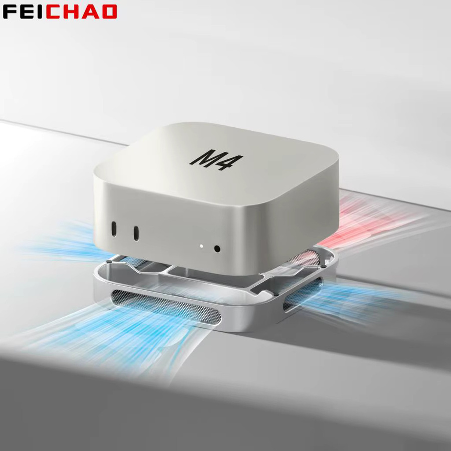 FEICHAO Desktop-Ständer für Mac Mini M4/M4 Pro aus Aluminiumlegierung in Silber - Bild 2