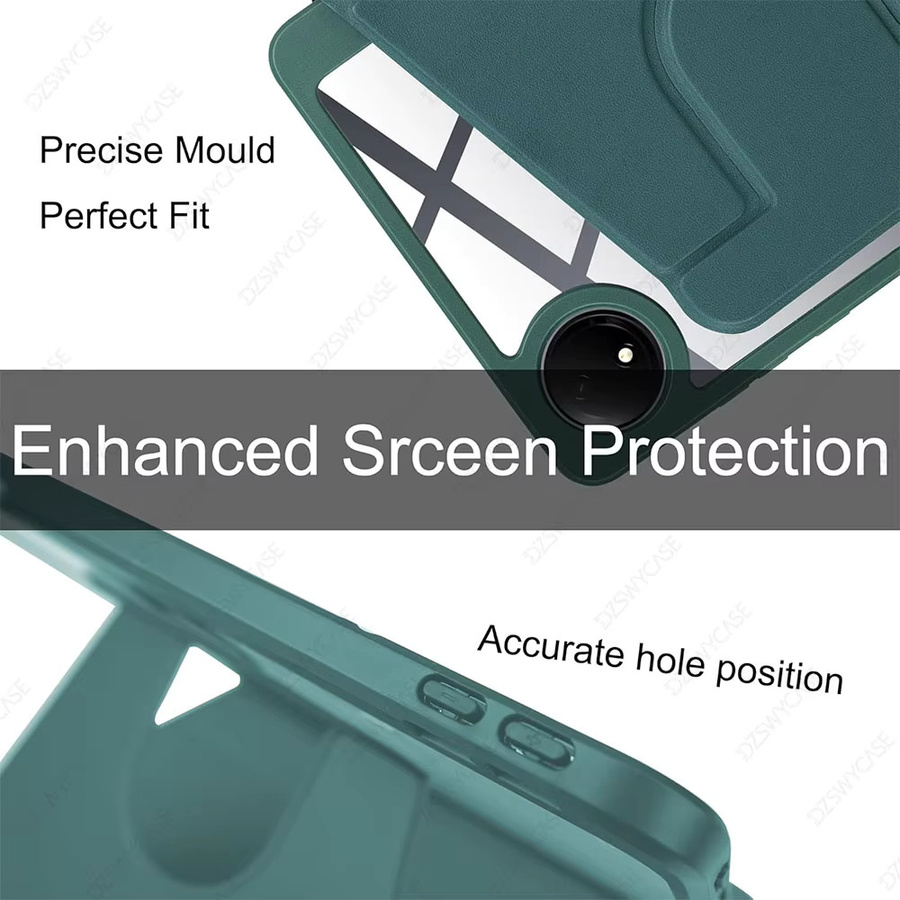 DZSWYCASE Schutzhülle für Xiaomi Redmi Pad SE 8,7 Zoll in Transparent Grün mit Stifthalter, 360 Grad drehbarem Ständer und automatischer Aufwach- und Schlaffunktion - Bild 5