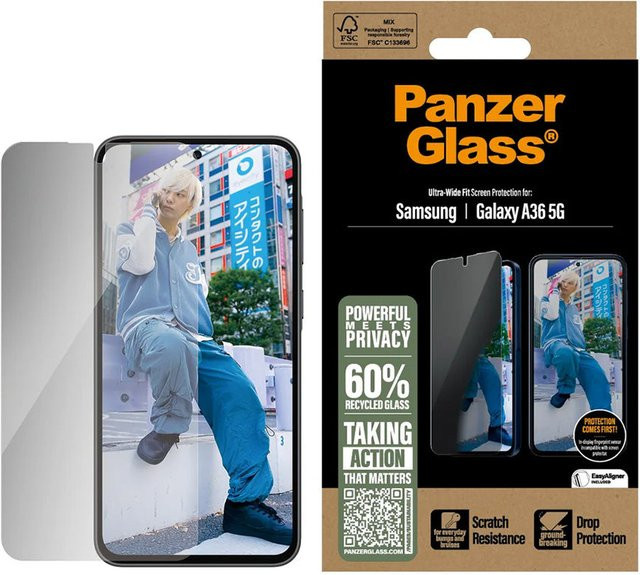 PanzerGlass Privacy Displayschutz Ultra-Wide Fit Schutzfolie für Samsung Galaxy A36 5G (A366) - Bild 2