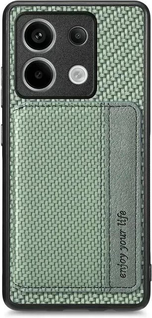 Magnetische Lederhülle mit Carbonfaser-Design und Kartenhalter für Honor 400 Pro und Honor 400 Lite in Grün - Bild 1