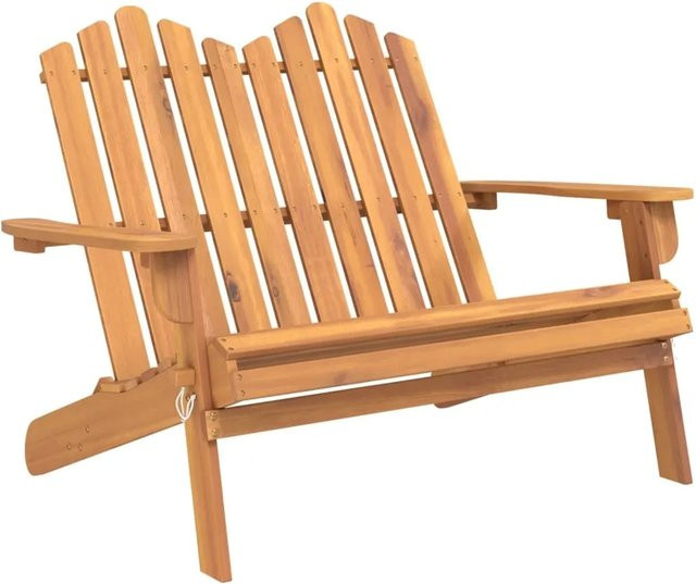 vidaXL Adirondack-Gartenbank aus Massivholz Akazie in Braun, B/T/H: 126 x 84 x 90 cm - Bild 1