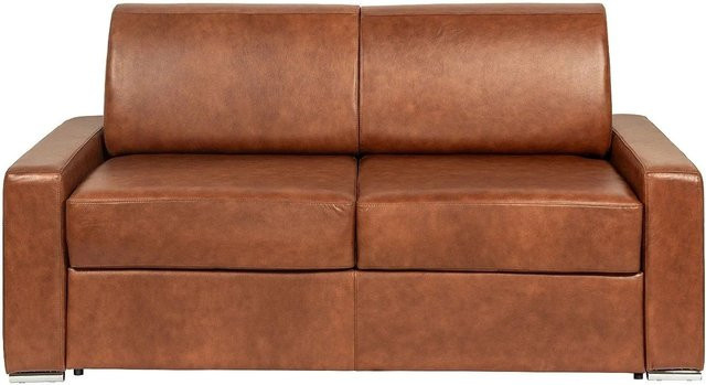 Vente-unique Schlafsofa Calito in Braun mit Kunstlederbezug und Schaumstoffpolsterung, Breite: 194 cm - Bild 1