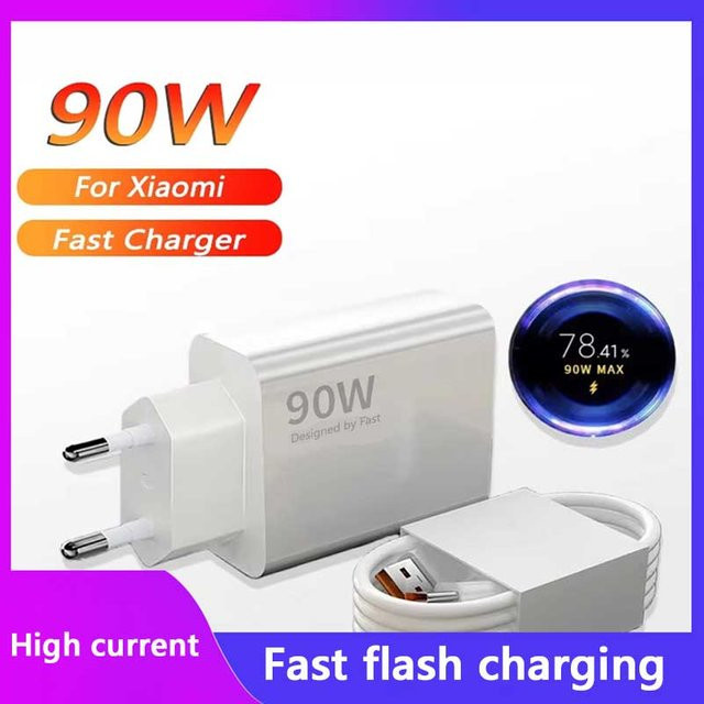 Xiaomi 90W USB Typ C Schnellladegerät mit Datenkabel und EU-Stecker in Weiß - Bild 1